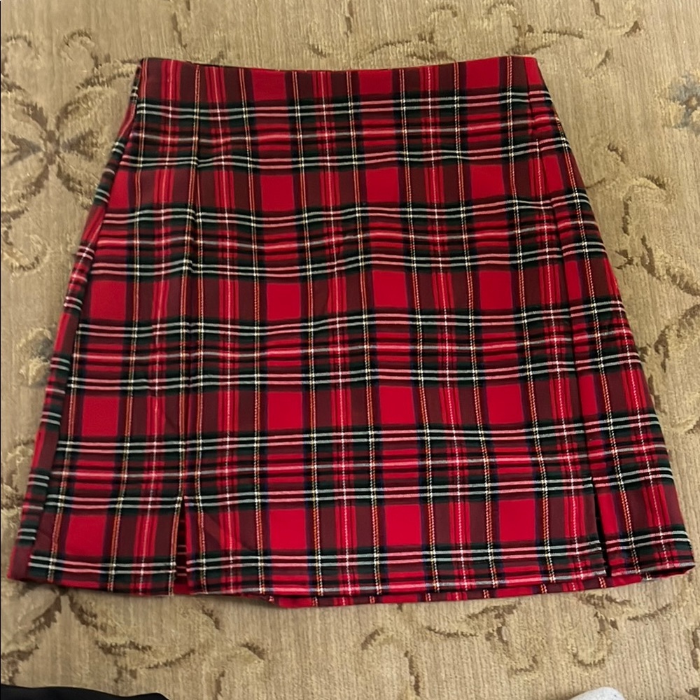 Brandy Melville Red Plaid Women's Mini Skirt